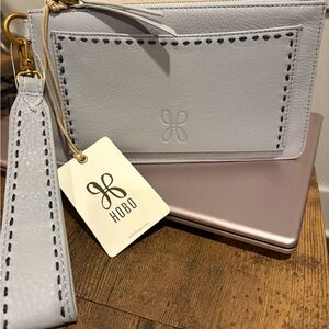 NWT Hobo International  Light Blue Leather Wristlet